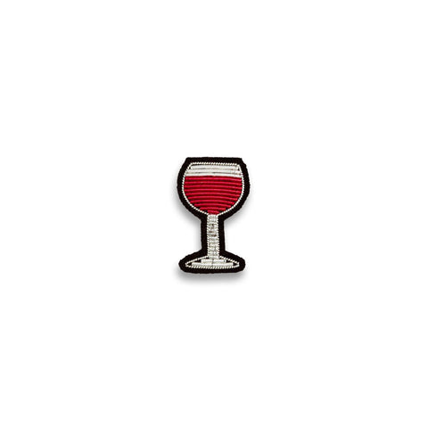 Brosche Rotweinglas