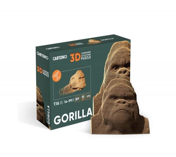 3D Puzzle zum zusammenstecken in dem Motiv eines Gorillas