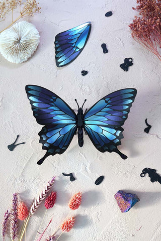 3D Schmetterling in blau zum selbst zusammenbauen