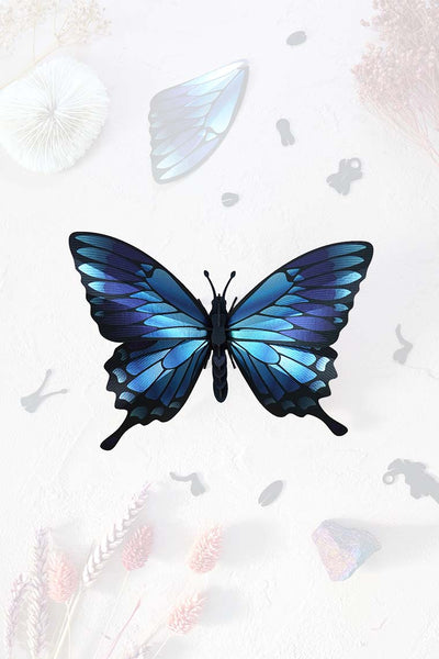 3D Schmetterling in blau zum selbst zusammenbauen