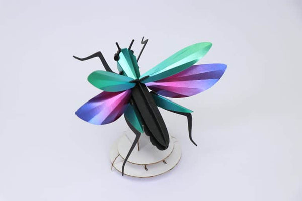 3D Insekten zum selbst zusammenbauen - Grashüpfer in bunt