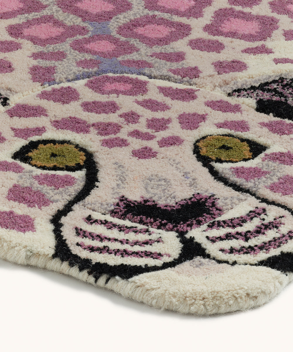 Großer Teppich - Lila Leopard