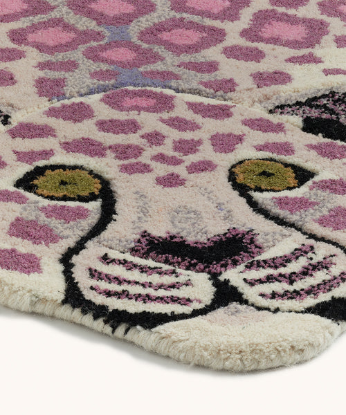 Großer Teppich - Lila Leopard