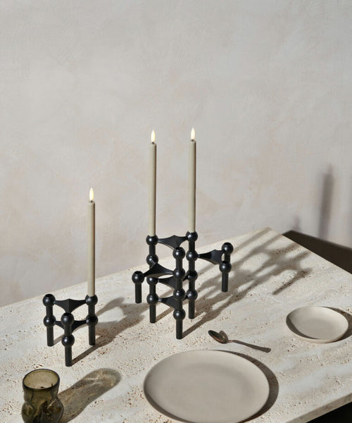 Kerzenständer 3-er Set schwarz