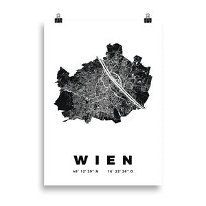 Wien Poster weiß in den Maßen 50x70 cm