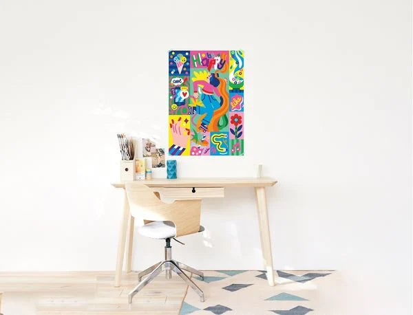XXL Poster mit Stickern - Be happy