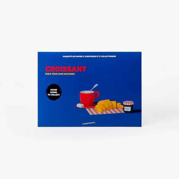 3D Papercraft Model - Croissant mit Kaffee