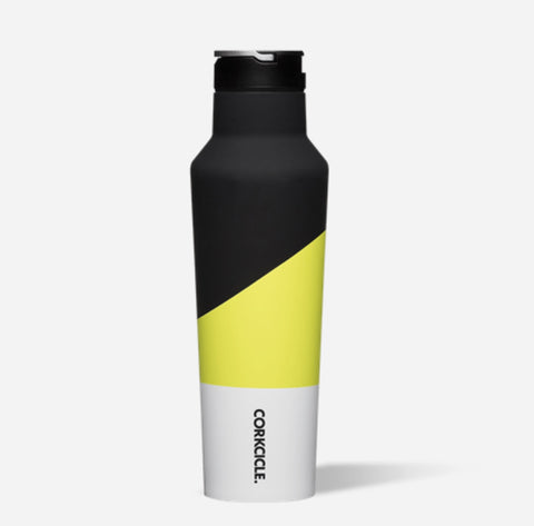 Corkcicle Sportflasche gelb, schwarz, weiß