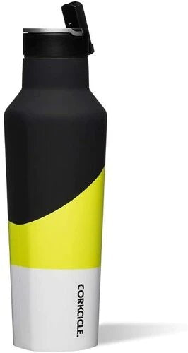 Corkcicle Sportflasche gelb, schwarz, weiß