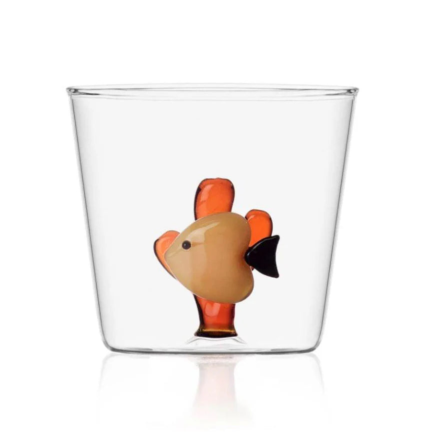 Ichendorf Milano Trinkglas blauer Fisch – Amber Seegras