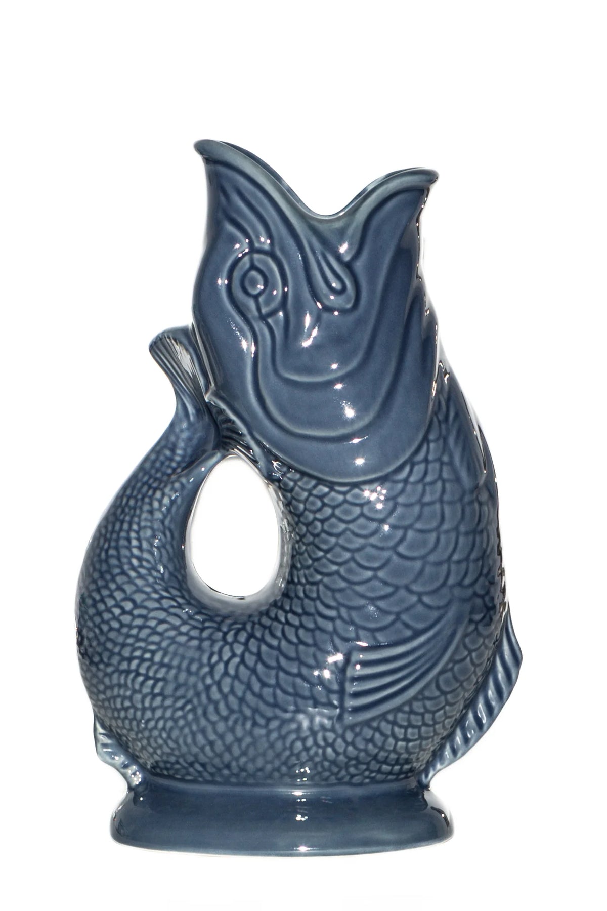 Gluckigluck Fischkaraffe mit Geräusch XL - denim blaugrau