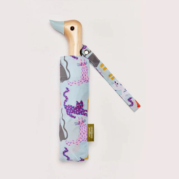 Duck Umbrella - Blau mit Katzen