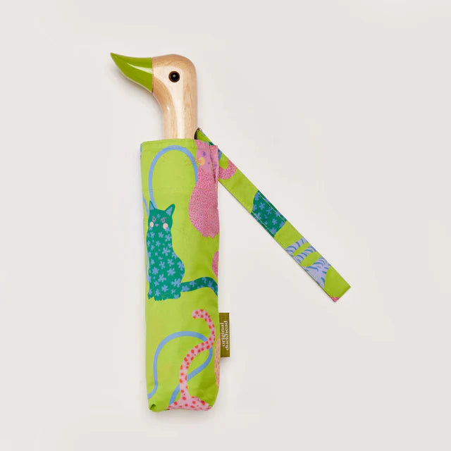 Duck Umbrella - Grün mit Katzen