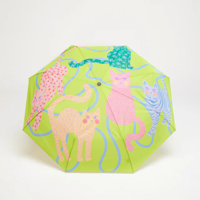 Duck Umbrella - Grün mit Katzen