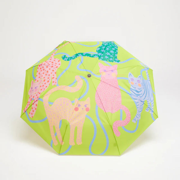 Duck Umbrella - Grün mit Katzen