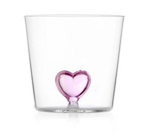 Glas Herz Rosa
