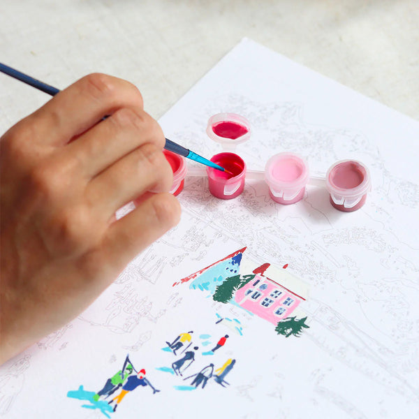 Malen nach Zahlen - Set (Skifahren zwischen Bergen)