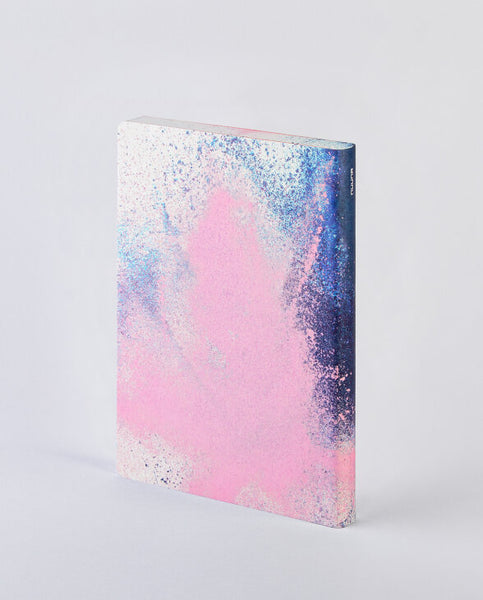 Notizbuch von Nuuna "Splash" - ein Farbklecks aus den Farben blau, rosa und weiß