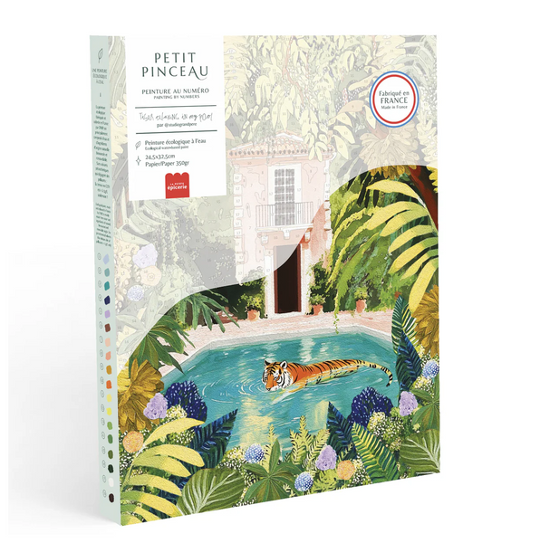 Malen nach Zahlen - Set (Entspannter Tiger im Pool)