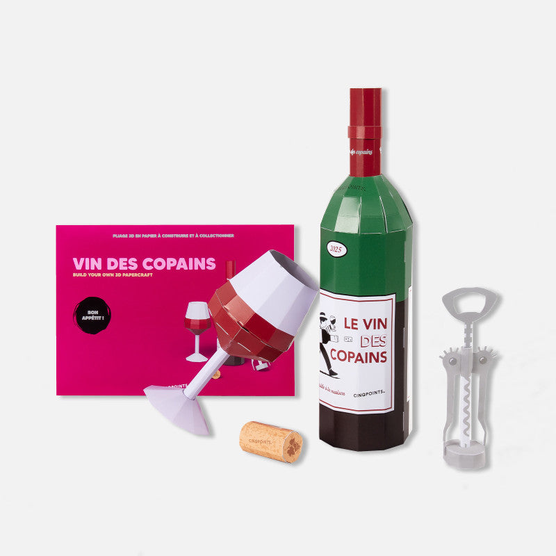 3D Papercraft Model - Wein mit Freunden