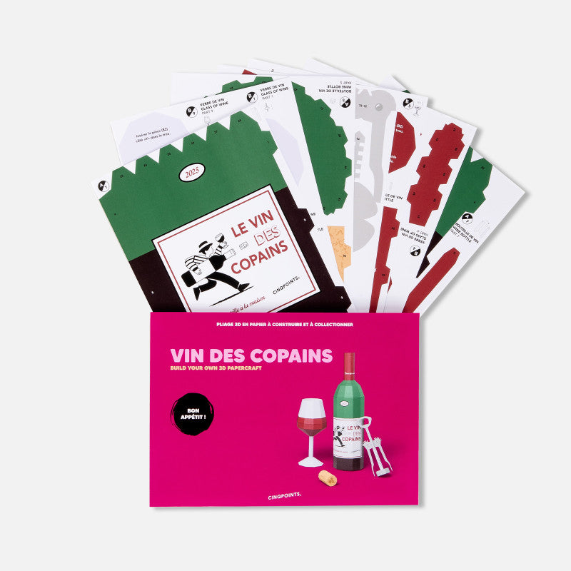 3D Papercraft Model - Wein mit Freunden