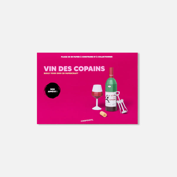 3D Papercraft Model - Wein mit Freunden