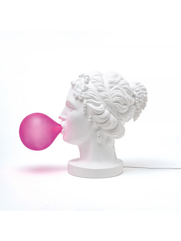 Seletti Grace Lamp, griechische Göttin mit Kaugummiblase