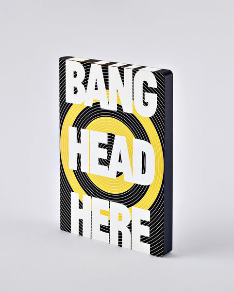 Notizbuch A5 mit Titelbild "BANG HEAD HERE"