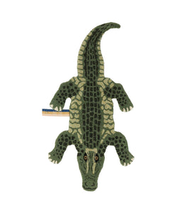Teppich in Form eines grünen Krokodils