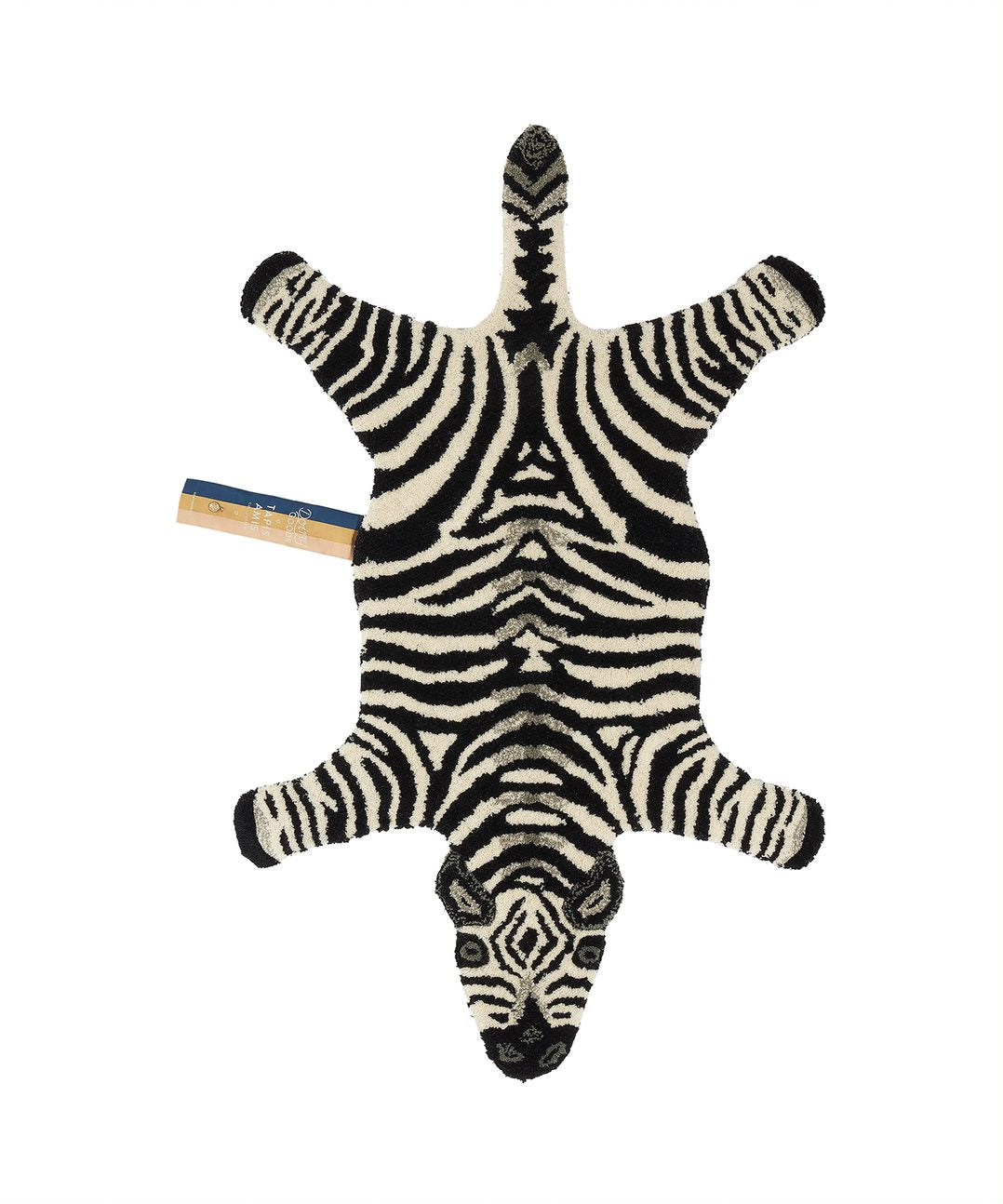 Teppich in Form eines schwarz weiß gestreiften Zebras