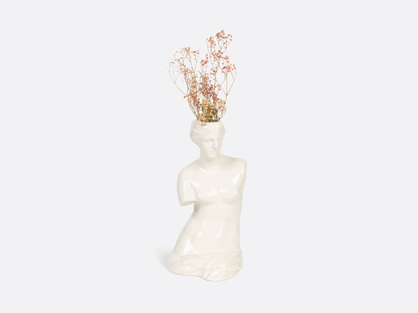 "Venus" Vase mit Blumen, von vorne