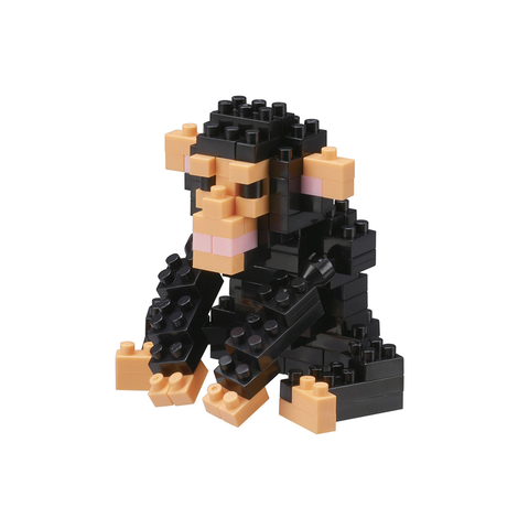 Lego Schimpanse aufgebaut, schwarz und hautfarbe