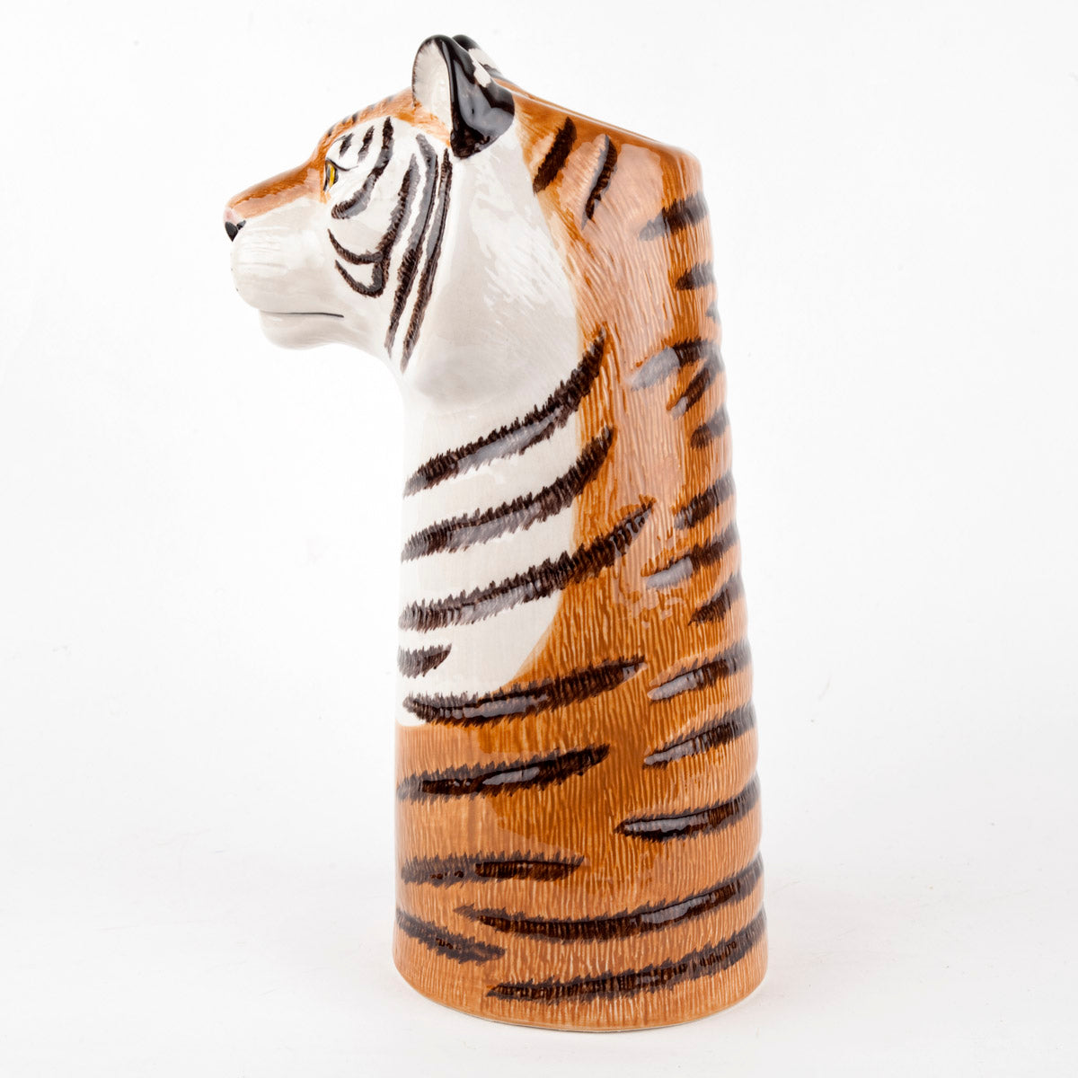 Seitenansicht handbemalte Tigervase ohne Blumen