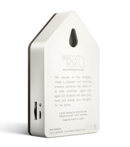 Birdybox gedämpfte Eiche Rückansicht weiß