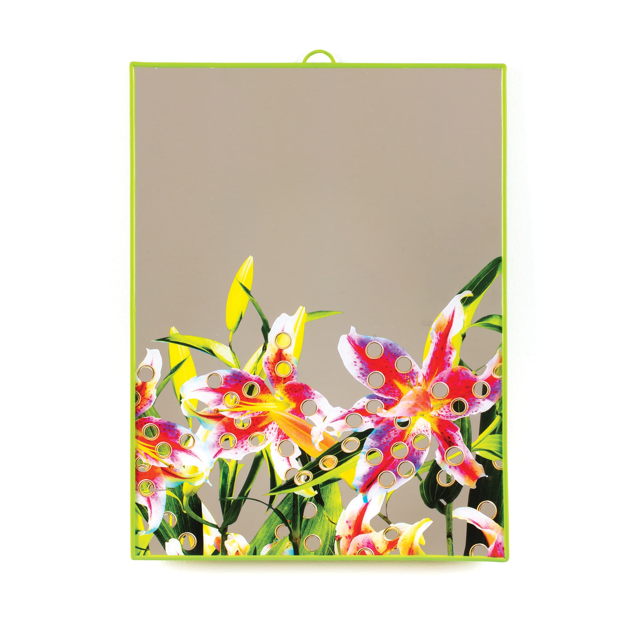 Seletti Spiegel "Flower" mit hellgrünem Rahmen
