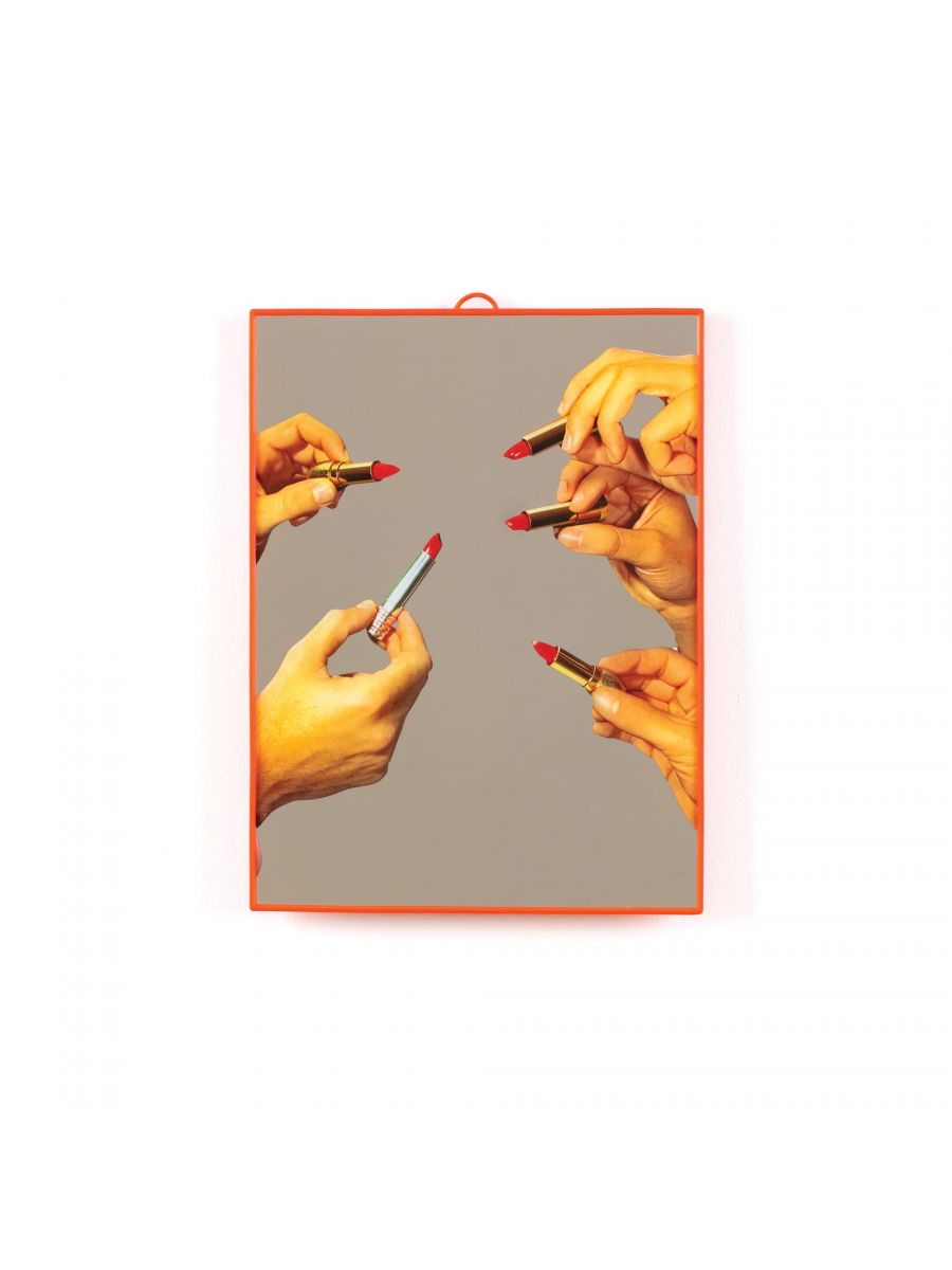 Seletti Spiegel "Lipstick" mit rotem Rand