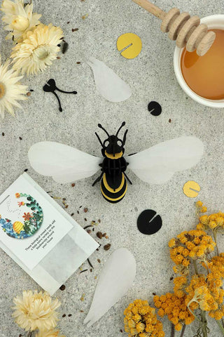 3D Honigbiene aus Papier zum selber zusammenbauen 
