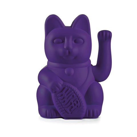 dunkelviolette Winkekatze, ca 15cm hoch