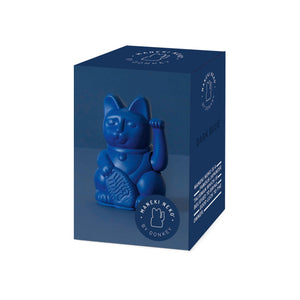 dunkelblaue MINI Winkekatze, ca 7cm hoch