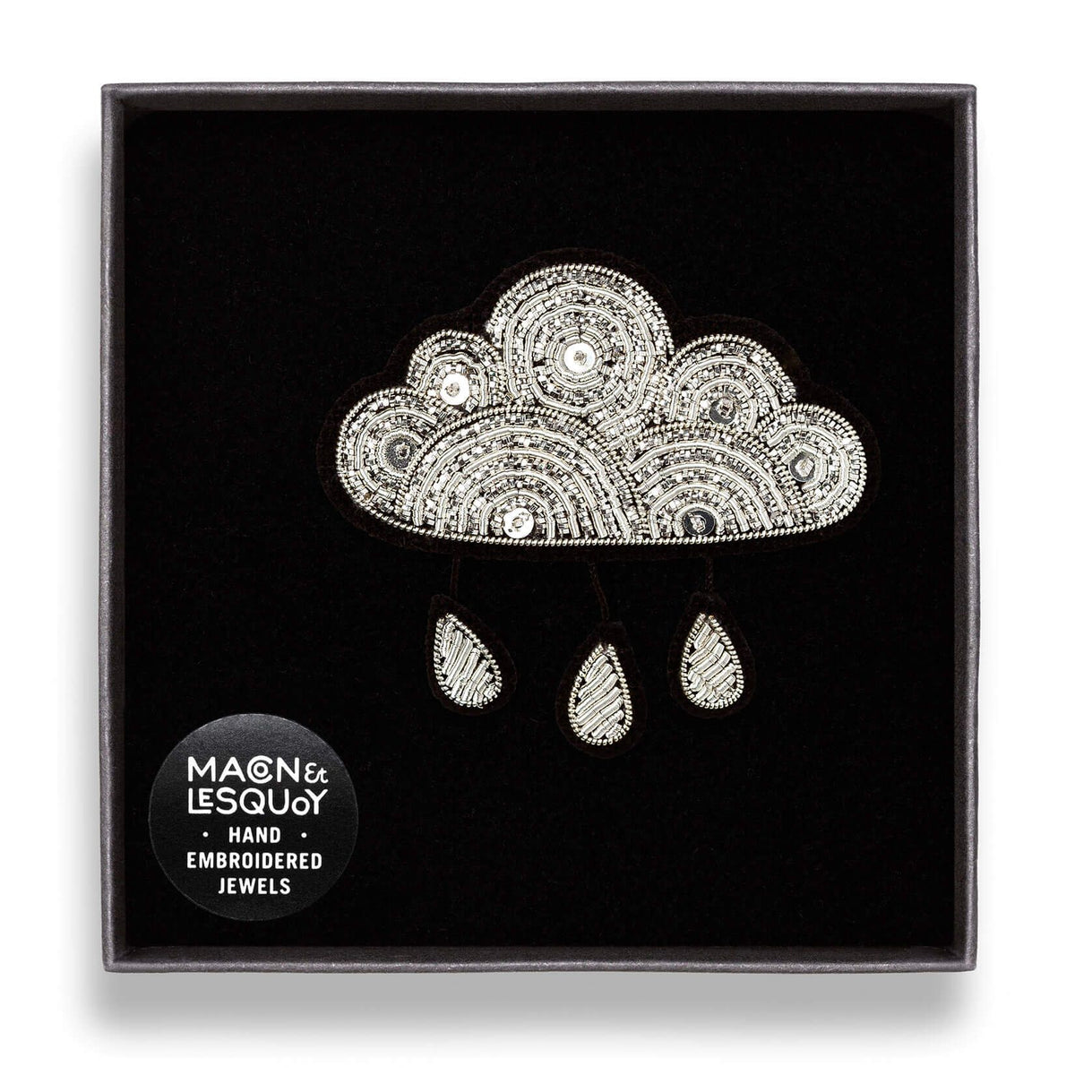 Brosche Wolke mit Regen