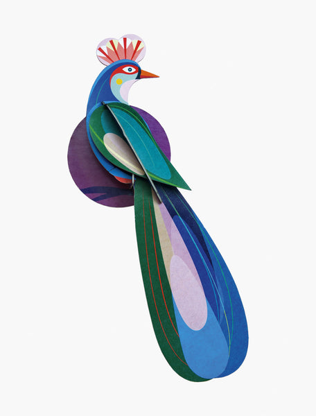 Paradiesvogel "Banda" aus Karton und pflanzlicher Tinte, Wohnaccessoire und ohne Verpackung