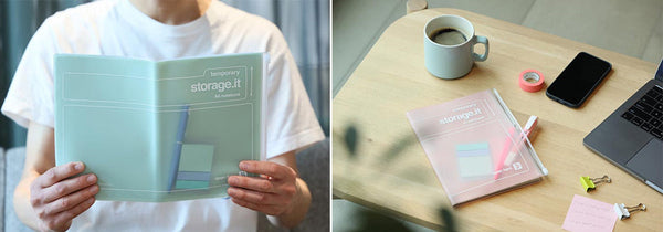 Notizbuch mit Zippcover für Stifte - mint